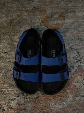 Birkenstock Arizona EVA Sandals in Royal Blue and Black